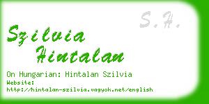 szilvia hintalan business card